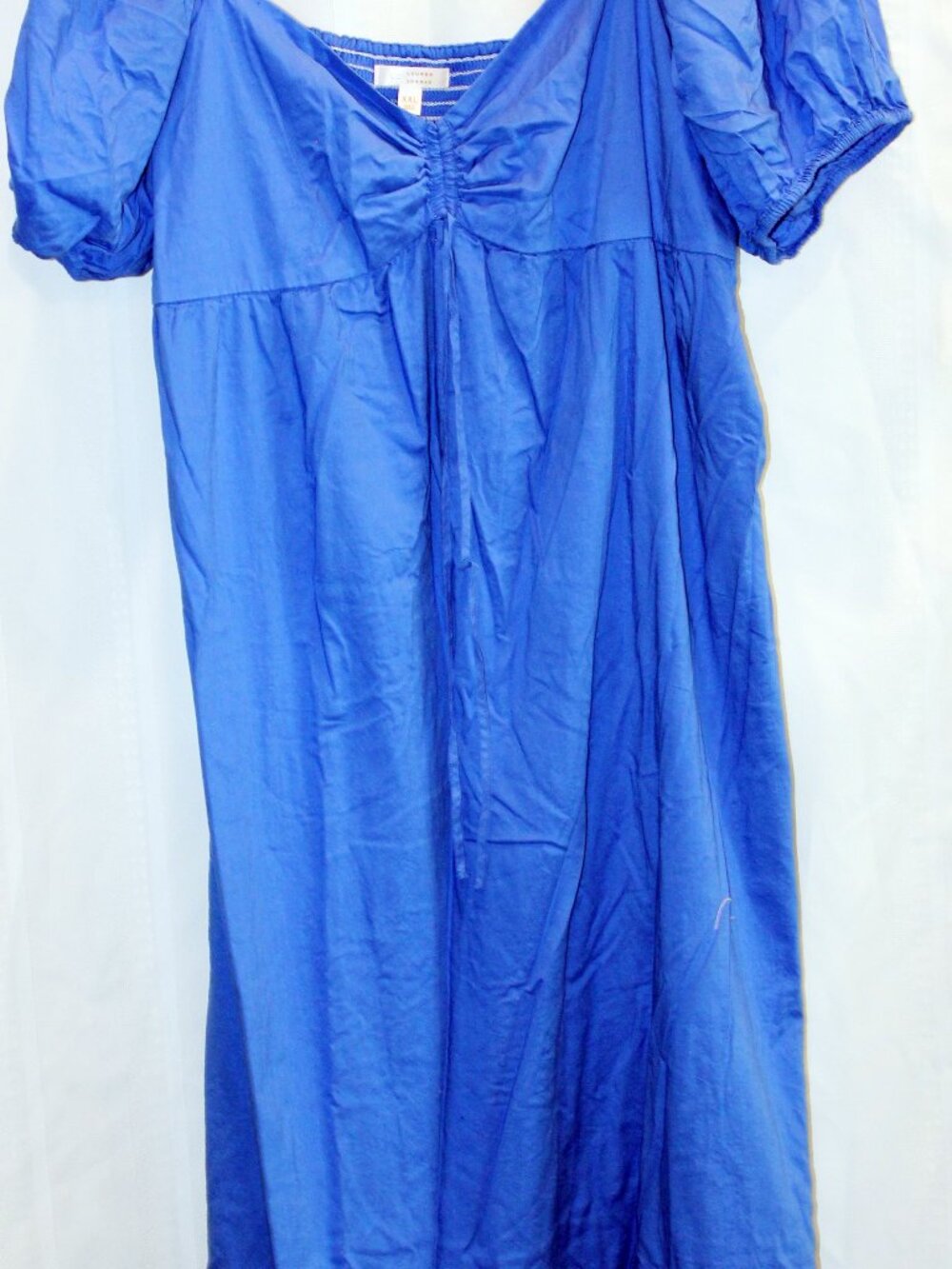 LC Lauren Conrad XXL Blue Eyelet Maxi Dress Puff Sleeve Cottagecore Boho